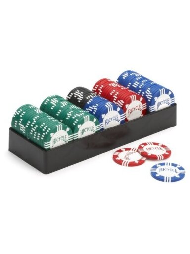 100 Pokerio žetonų rinkinys su dėklu Bicycle