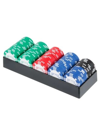 100 Pokerio žetonų rinkinys su dėklu Bicycle