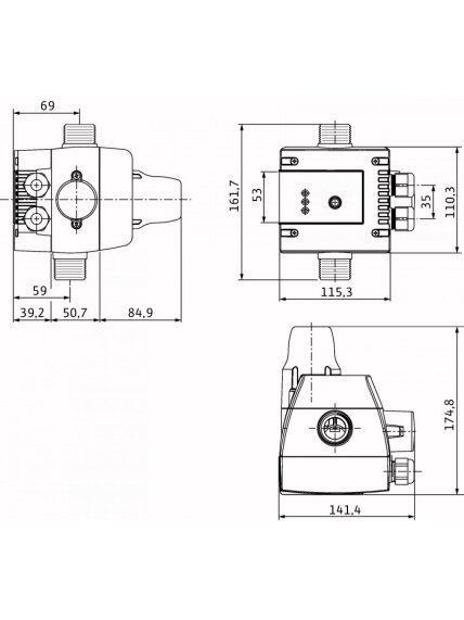 2735272 Valdiklis su srauto jutikliu HiControl 1 siurbliams iki 1,1 kW (srauto relė-1)