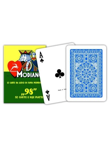 ''98'' pokerio kortos Modiano (mėlynos)