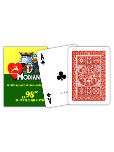 ''98'' pokerio kortos Modiano (raudonos)