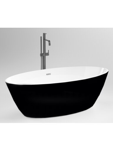 Akrilinė vonia OVAL 231 balta/juoda