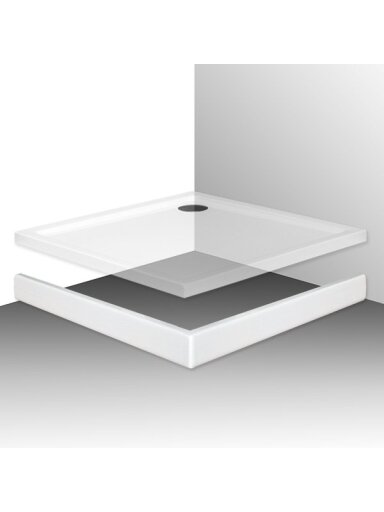 Akrilinis dušo padėklas Flat Kvadro 900x900x50 mm, balta