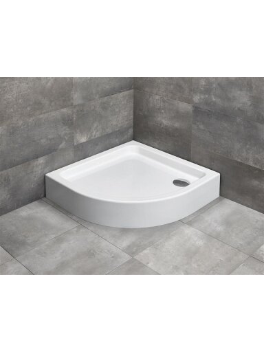 Akrilinis dušo padėklas Radaway Laros A compact 850x850x170, pusapvalis, baltas