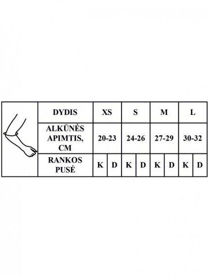 Alkūnės įtvaras RT3-5R, juodos spalvos 1 Alkūnės įtvaras RT3-5R, juodos spalvos 1