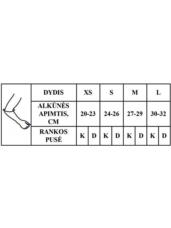 Alkūnės įtvaras RT3-5R, juodos spalvos 1 Alkūnės įtvaras RT3-5R, juodos spalvos 1