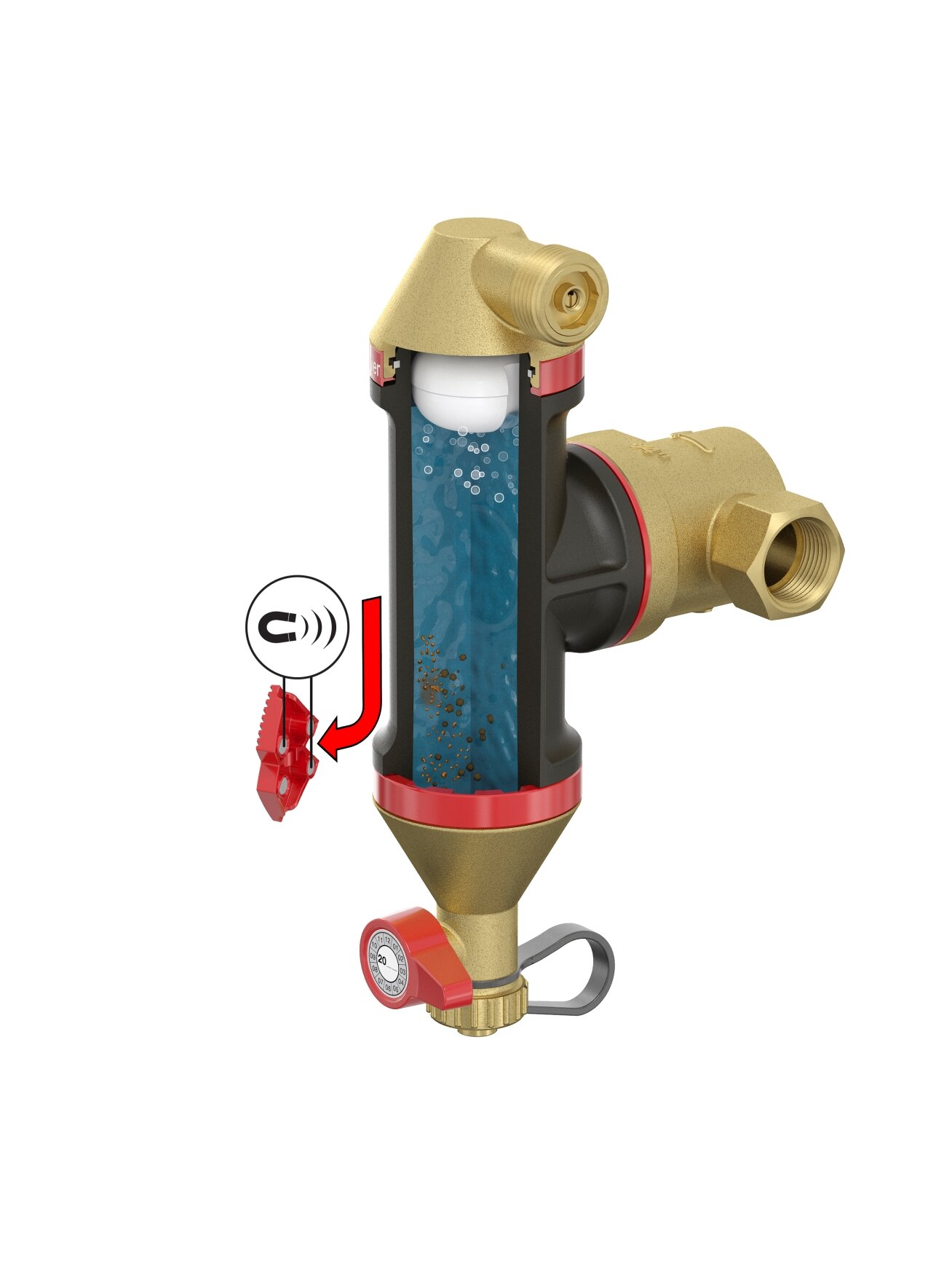 Atskirtuvas oro burbuliukams/ purvui Flamcovent Clean Smart 3/4", su magnetu 1 Atskirtuvas oro burbuliukams/ purvui Flamcovent Clean Smart 3/4", su magnetu 1