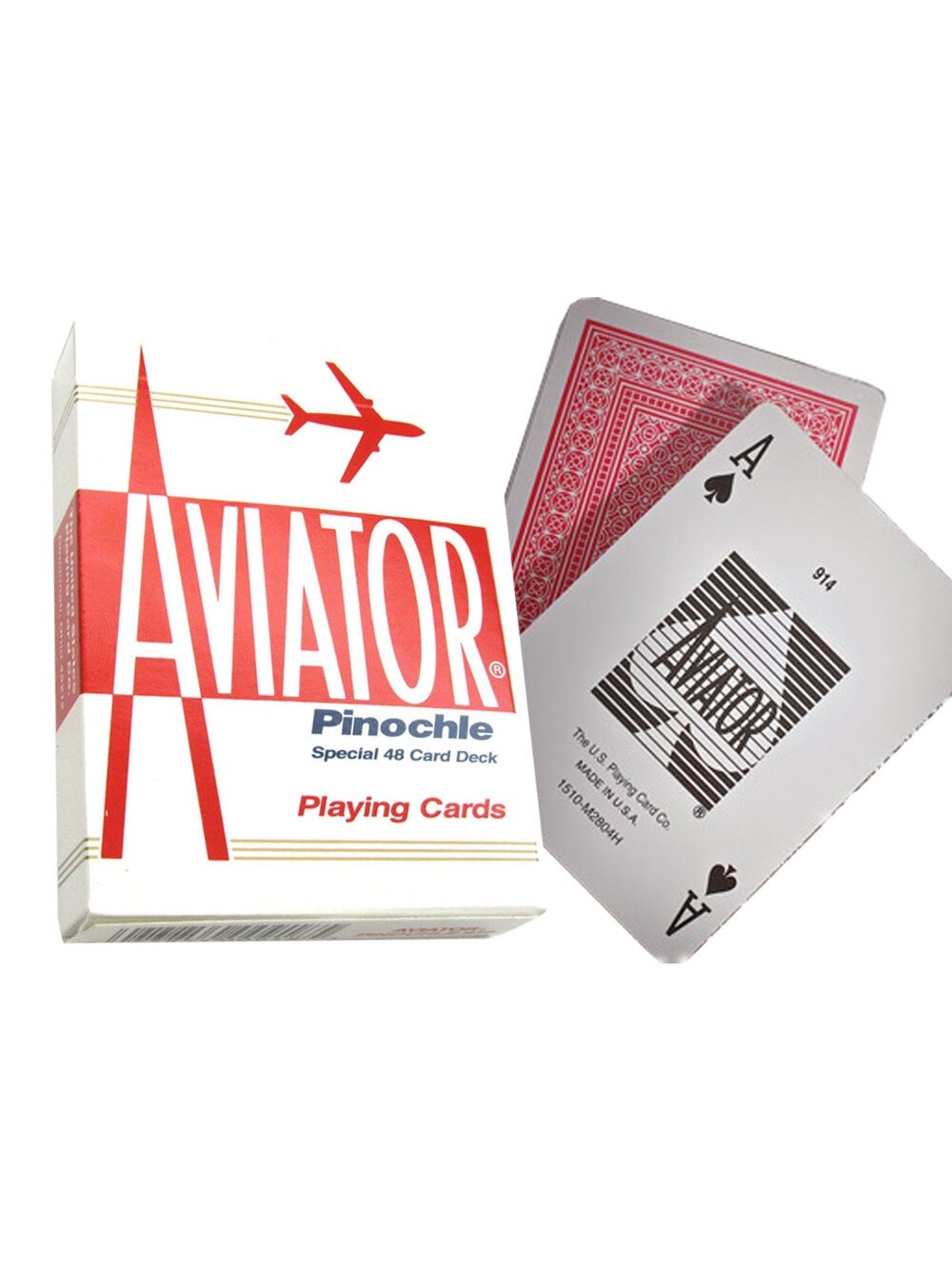Aviator Pinochle Standard pokerio kortos (Raudonos) Aviator Pinochle Standard pokerio kortos (Raudonos)