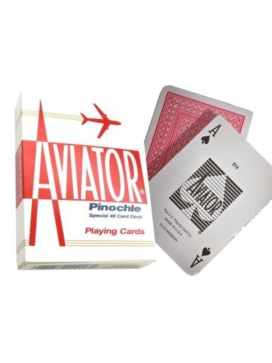 Aviator Pinochle Standard pokerio kortos (Raudonos)
