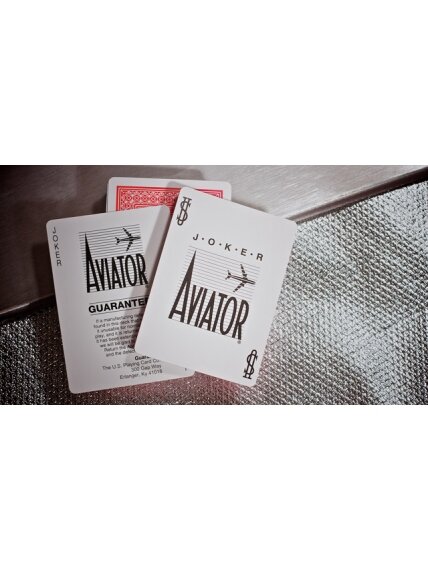 Aviator Pinochle Standard pokerio kortos (Raudonos) 3 Aviator Pinochle Standard pokerio kortos (Raudonos) 3