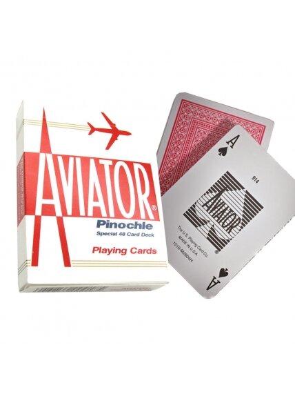 Aviator Pinochle Standard pokerio kortos (Raudonos)