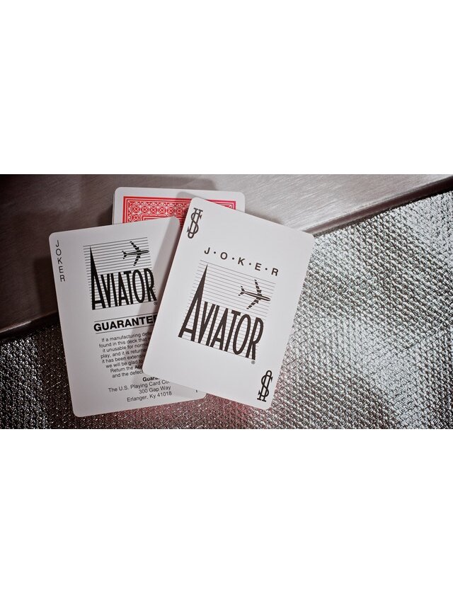 Aviator Pinochle Standard pokerio kortos (Raudonos) 3 Aviator Pinochle Standard pokerio kortos (Raudonos) 3
