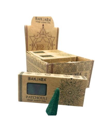 Banjara Smudge Piramidės formos kūgeliai smilkinimui  - Patchouli