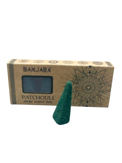 Banjara Smudge Piramidės formos kūgeliai smilkinimui - Patchouli 2 Banjara Smudge Piramidės formos kūgeliai smilkinimui - Patchouli 2