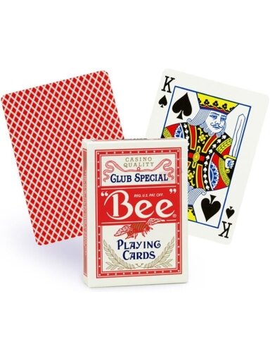 Bee Standard pokerio kortos (Raudonos)