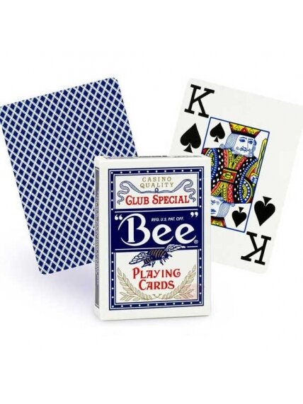 Bee Jumbo pokerio kortos (Mėlynos) Bee Jumbo pokerio kortos (Mėlynos)