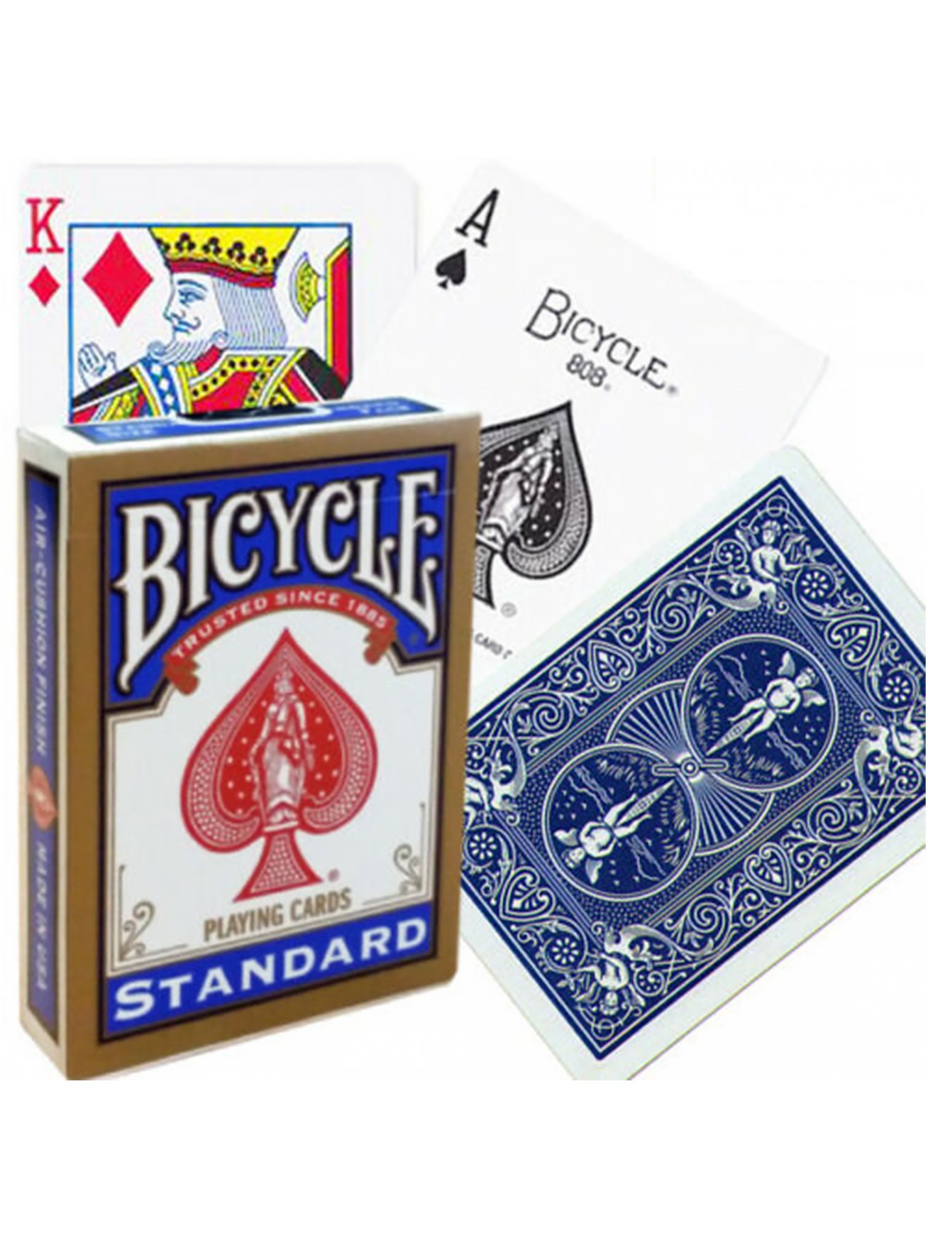 Bicycle Rider Standard pokerio kortos auksiniu apvadu (Mėlynos) Bicycle Rider Standard pokerio kortos auksiniu apvadu (Mėlynos)