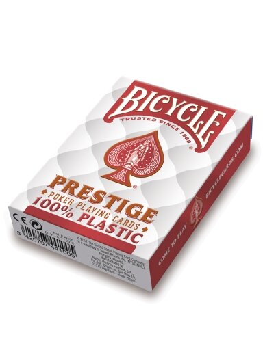 Bicycle Prestige Jumbo pokerio kortos (Raudonos)