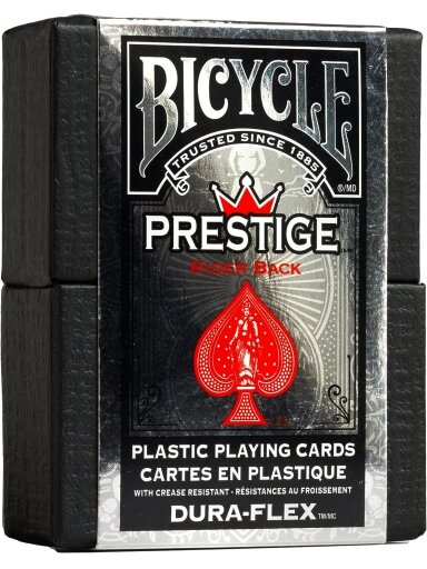 Bicycle Prestige Standard pokerio kortos dėžutėje (Raudonos)