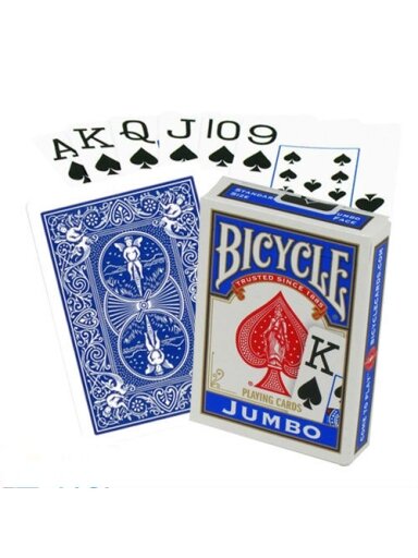 Bicycle Rider Jumbo pokerio kortos (Mėlynos)