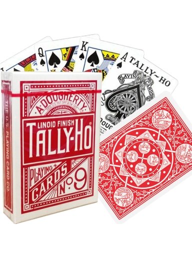 Bicycle Tally-Ho Fan back kortos (Raudonos)