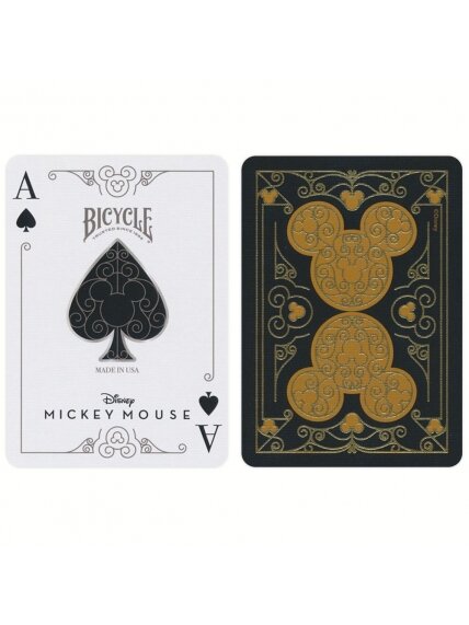 Bicycle Disney Mickey Mouse kortos (juodos ir auksinės) 10
