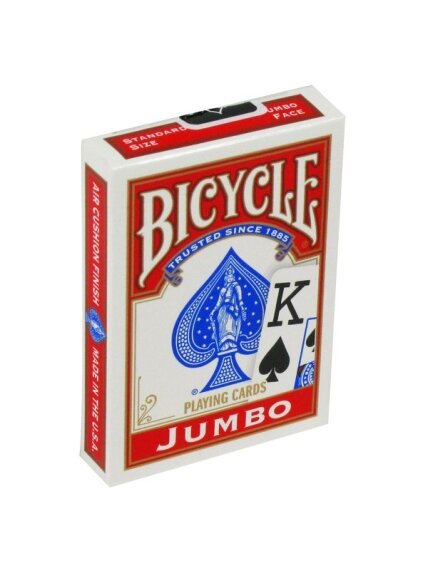Bicycle Rider Jumbo pokerio kortos (Raudonos) 2 Bicycle Rider Jumbo pokerio kortos (Raudonos) 2