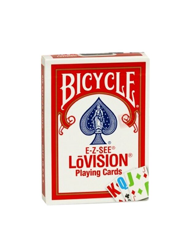 Bicycle E-Z-SEE LoVision kortos (Raudonos) 3 Bicycle E-Z-SEE LoVision kortos (Raudonos) 3