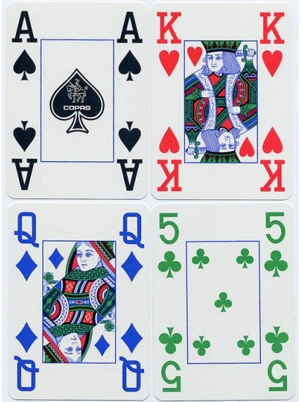Copag 4 Colour pokerio kortos (Raudonos) 2 Copag 4 Colour pokerio kortos (Raudonos) 2