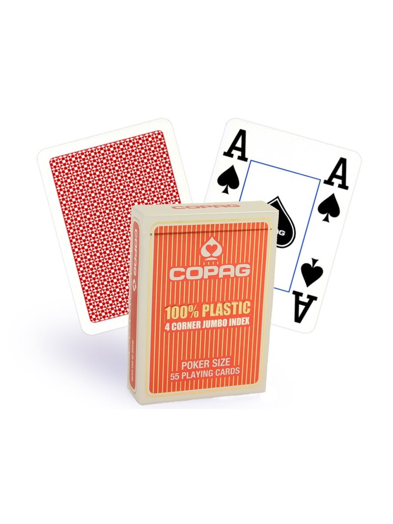 Copag 4 Corner pokerio kortos (Raudonos) Copag 4 Corner pokerio kortos (Raudonos)
