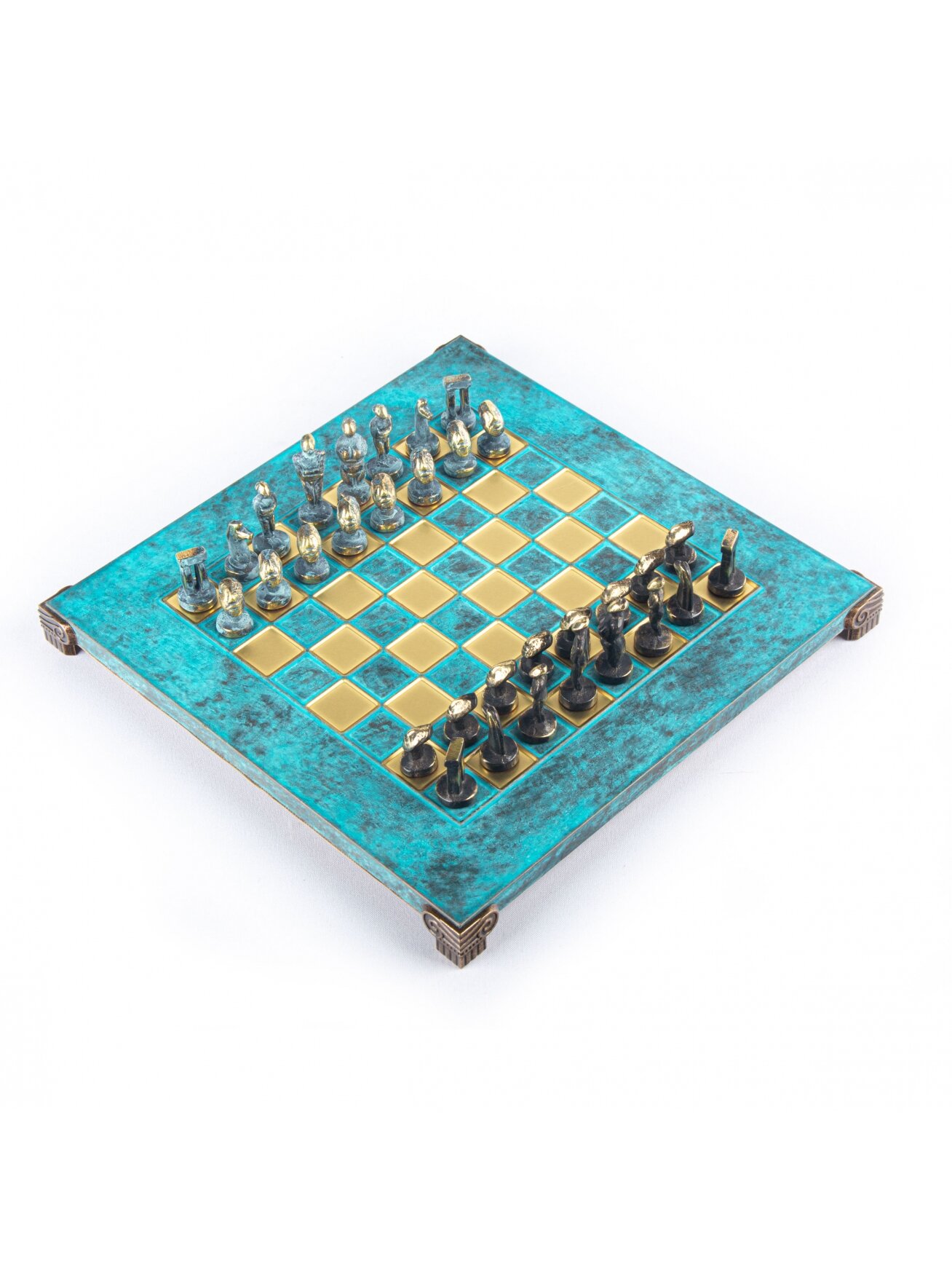 CYCLADIC ART Kieto žalvario šachmatų rinkinys 28x28cm su šachmatų figūrėlėmis Manopoulos 1 CYCLADIC ART Kieto žalvario šachmatų rinkinys 28x28cm su šachmatų figūrėlėmis Manopoulos 1