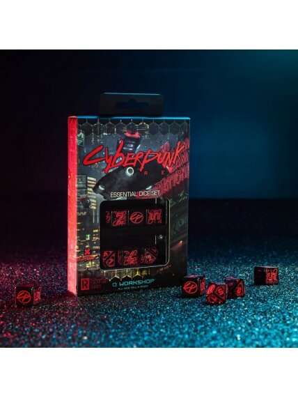 Cyberpunk RED Essential kauliukų rinkinys juodos ir raudonos spalvos 4 Cyberpunk RED Essential kauliukų rinkinys juodos ir raudonos spalvos 4