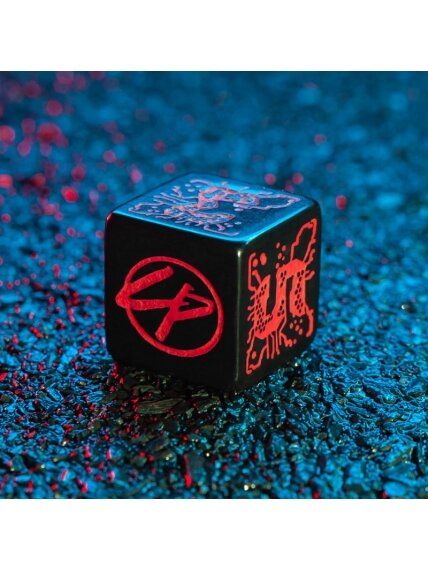 Cyberpunk RED Essential kauliukų rinkinys juodos ir raudonos spalvos 6
