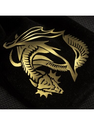 Dragon Velour kauliukų maišelis juodos ir auksinės sp
