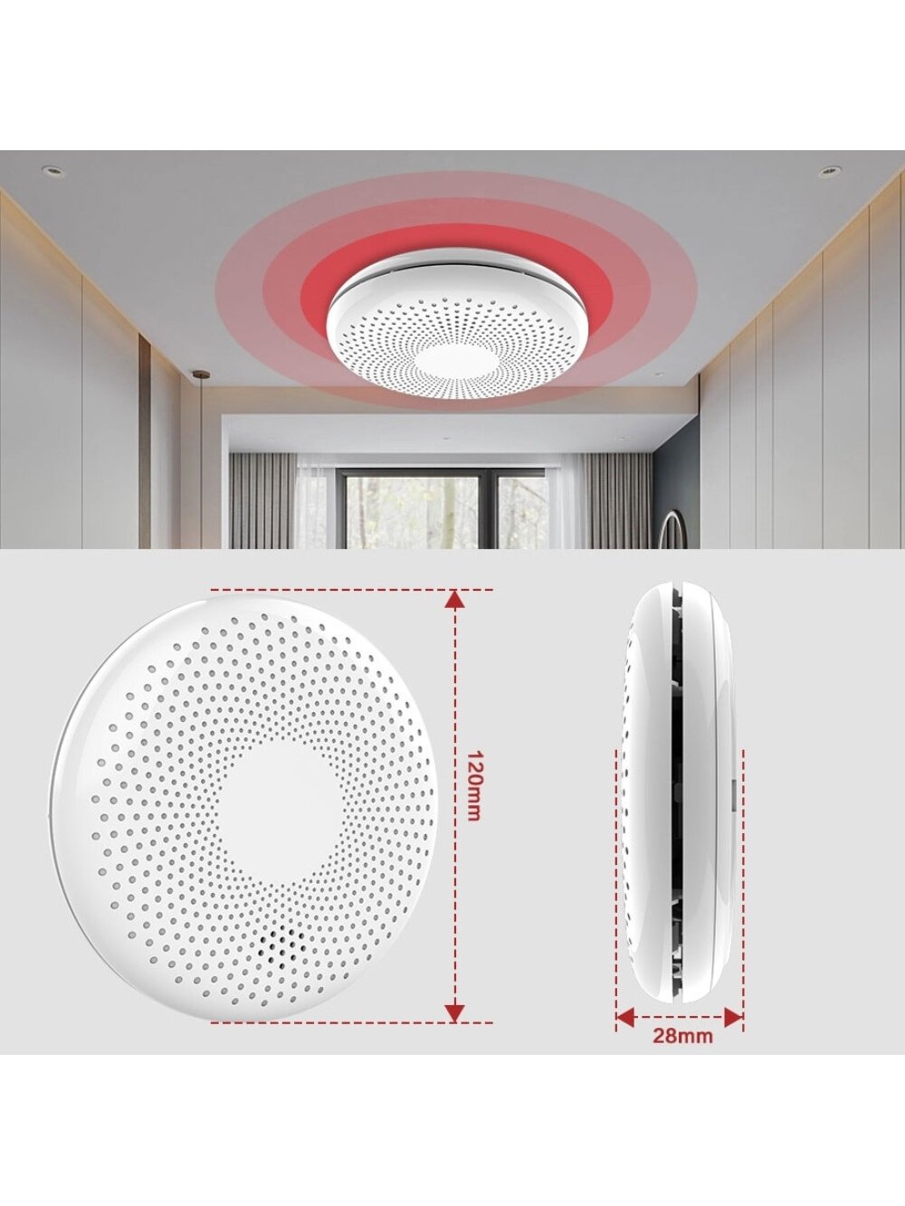 Dūmų ir CO jutiklis Feelspot CS11W WiFi, Tuya 4
