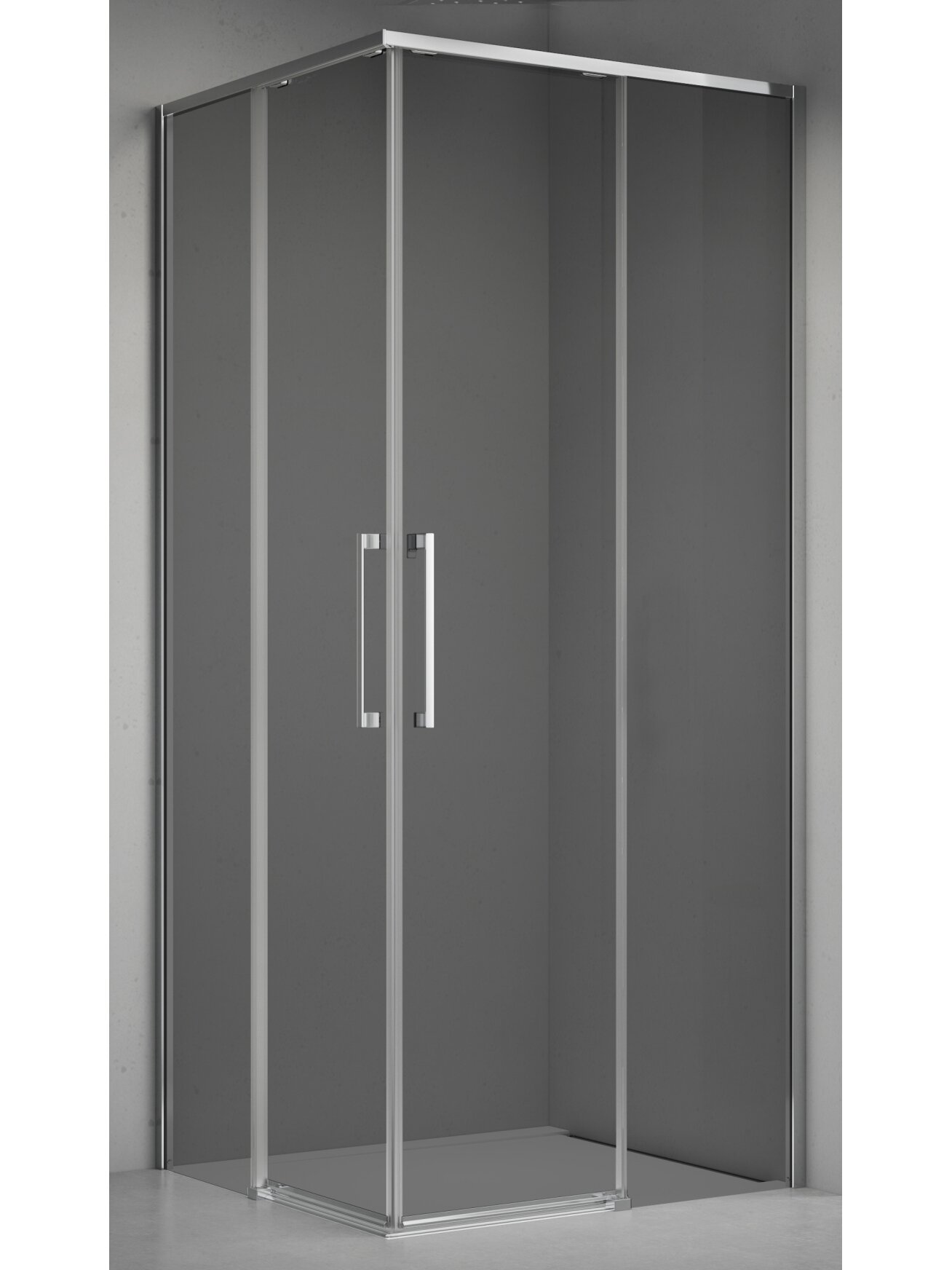 Dušo kabina ELEGANCE 100x100 chrom/pilka be pado Dušo kabina ELEGANCE 100x100 chrom/pilka be pado