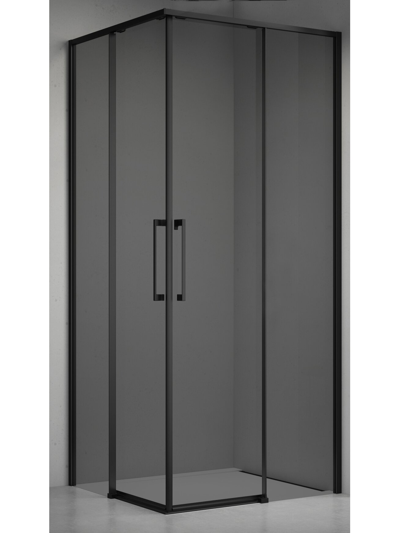 Dušo kabina ELEGANCE 100x100 juoda/pilka be pado