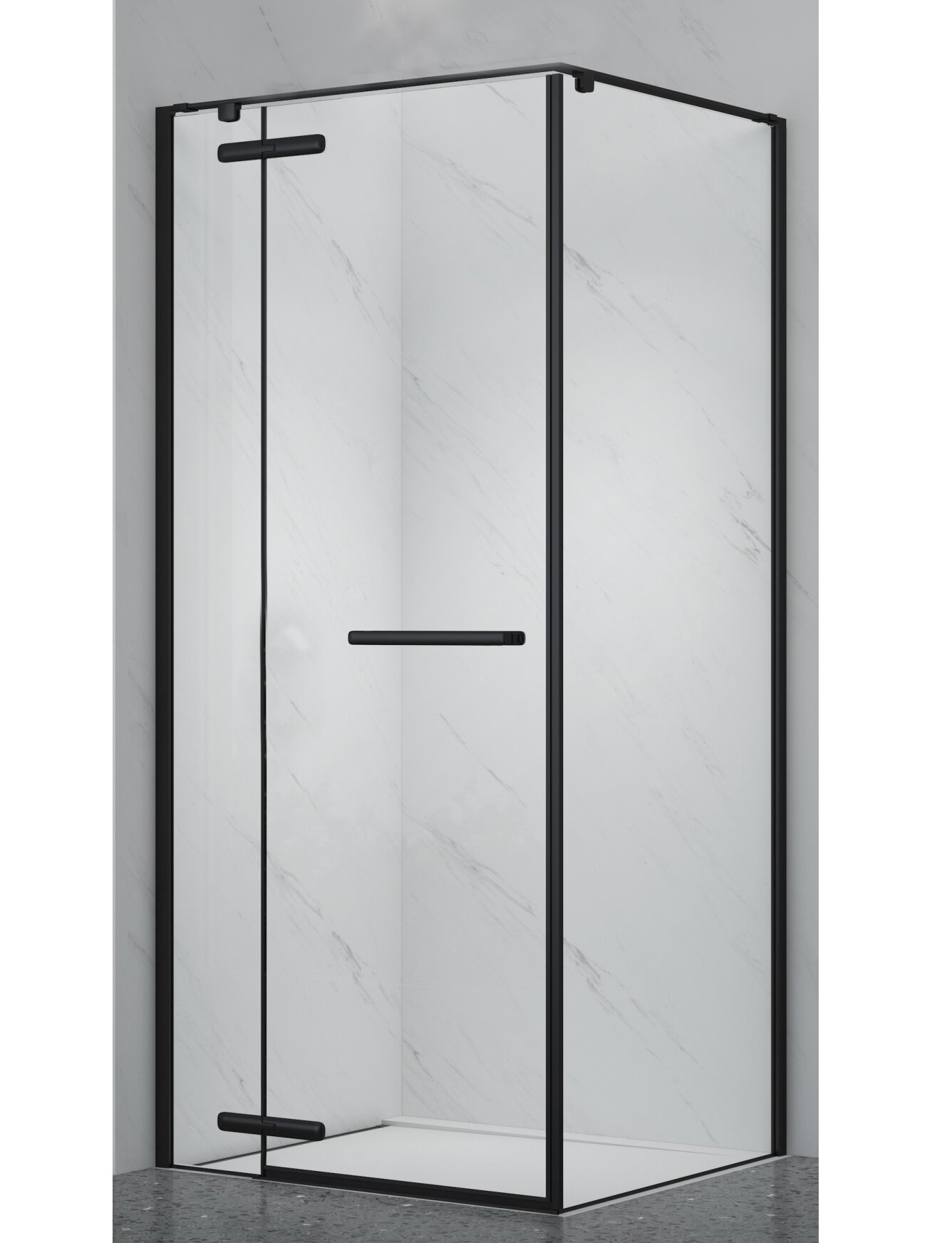 Dušo kabina PRESTIGE 90x90 juoda/skaidri be pado Dušo kabina PRESTIGE 90x90 juoda/skaidri be pado