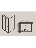 Dušo kabina AX1232 100x100 pilka be pado 1