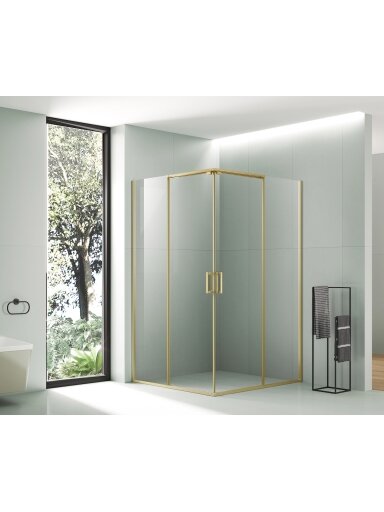 Dušo kabina AW1142 100x100 GOLD skaidri be pado