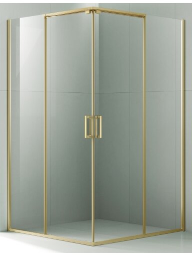 Dušo kabina AW1142 100x100 GOLD skaidri be pado