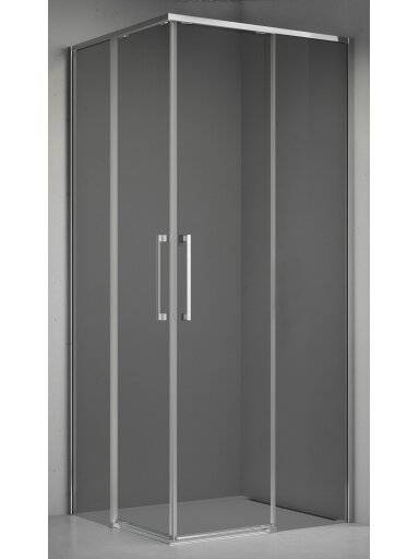 Dušo kabina ELEGANCE 100x100 chrom/pilka be pado