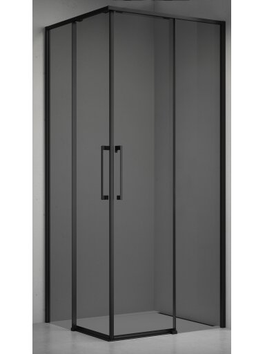 Dušo kabina ELEGANCE 100x100 juoda/pilka be pado