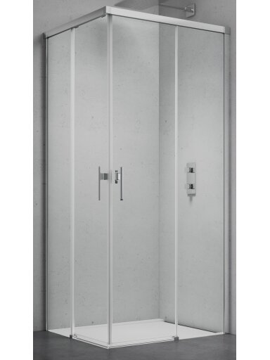 Dušo kabina LUXERA 80x80 chrom/skaidri be pado