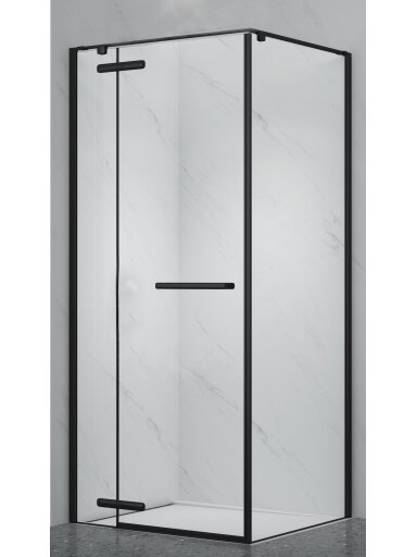 Dušo kabina PRESTIGE 120x90 juoda/skaidri be pado