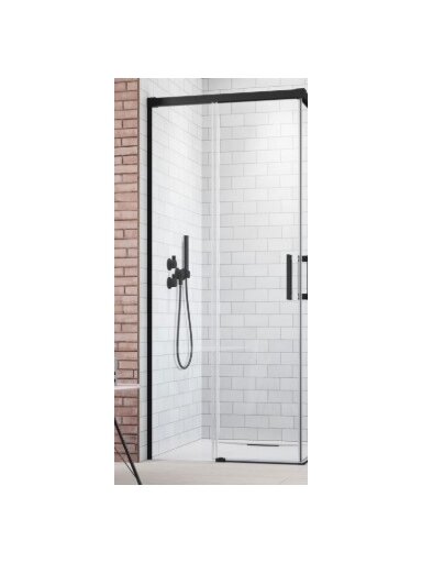 Dušo kabinos Idea 8 Black KDD 90 L kairė dalis, Master Soft stiklas (papildomai reikalinga U3RDW-10370090-5401R)