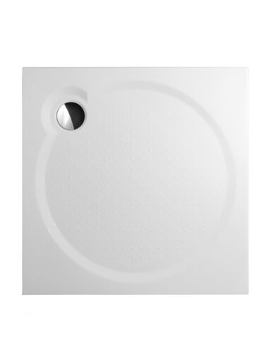Dušo padėklas Macao-M  800x800x30 mm su reg. kojelėm (5 vnt) lietas marmuras, baltas