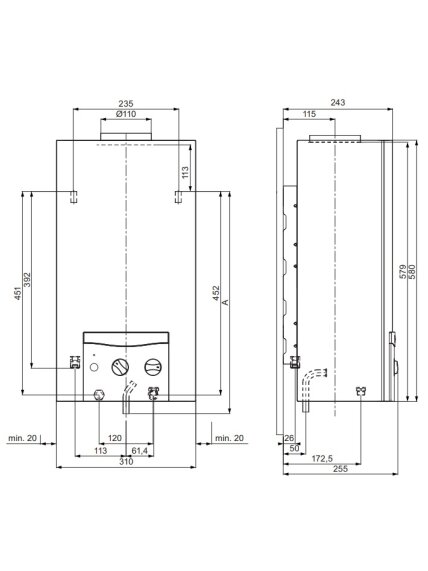 Dujinė karšto vandens šildymo kolonėlė Vaillant MAG mini 114/1 I (H-INT) (gamtinės d., bat. uždegimas) Dujinė karšto vandens šildymo kolonėlė Vaillant MAG mini 114/1 I (H-INT) (gamtinės d., bat. uždegimas)