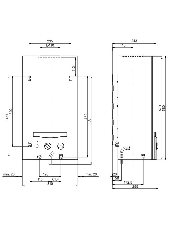 Dujinė karšto vandens šildymo kolonėlė Vaillant MAG mini 114/1 I (H-INT) (gamtinės d., bat. uždegimas) Dujinė karšto vandens šildymo kolonėlė Vaillant MAG mini 114/1 I (H-INT) (gamtinės d., bat. uždegimas)