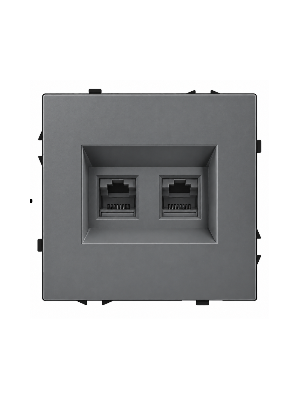 Dvigubas interneto lizdas CAT 6 Feelspot FSIN2CAT6G, pilkas Dvigubas interneto lizdas CAT 6 Feelspot FSIN2CAT6G, pilkas